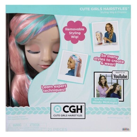 🆕NWT CGH Cute Girls Hairstyles! Wig with Styling Head-Straight Multi-Col - Picture 1 of 5